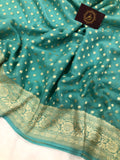 Greyish Green Pure Banarasi Handloom Khaddi Georgette Saree - Aura Benaras
