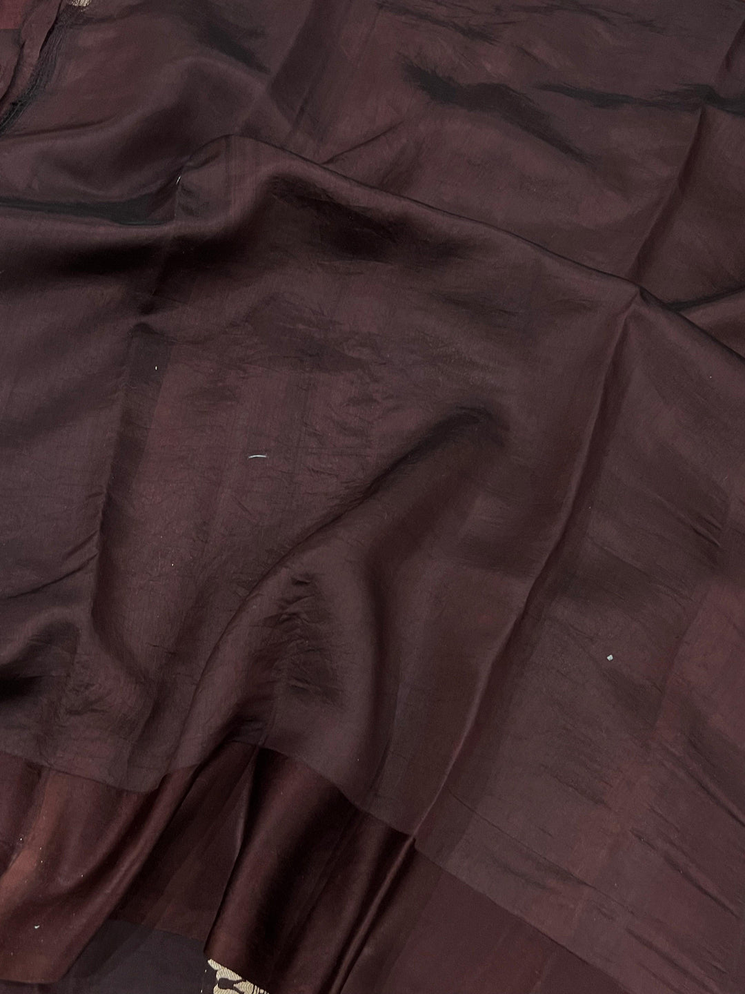 Coffee Brown Pure Banarasi Handloom Silk Saree - Aura Benaras