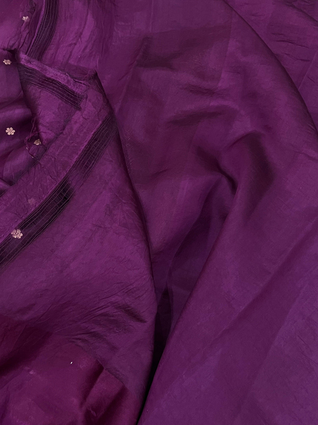 Wine Pure Banarasi Handloom Silk Saree - Aura Benaras