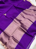 Purple Pure Banarasi Handloom Silk Saree - Aura Benaras