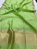 Pista Green Pure Banarasi Handloom Silk Saree - Aura Benaras