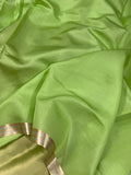 Pista Green Pure Banarasi Handloom Silk Saree - Aura Benaras