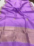 Lavender Pure Banarasi Handloom Silk Saree - Aura Benaras