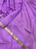 Lavender Pure Banarasi Handloom Silk Saree - Aura Benaras