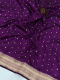 Purple Pure Banarasi Handloom Katan Silk Saree - Aura Benaras