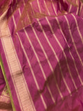 Pink Meenakari Banarasi Handloom Katan Silk Saree - Aura Benaras