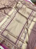 Candy Purple Jamawar Banarasi Handloom Katan Silk Saree - Aura Benaras