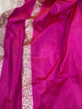 Hot Pink Jaal Pure Banarasi Handlloom Katan Silk Saree - Aura Benaras