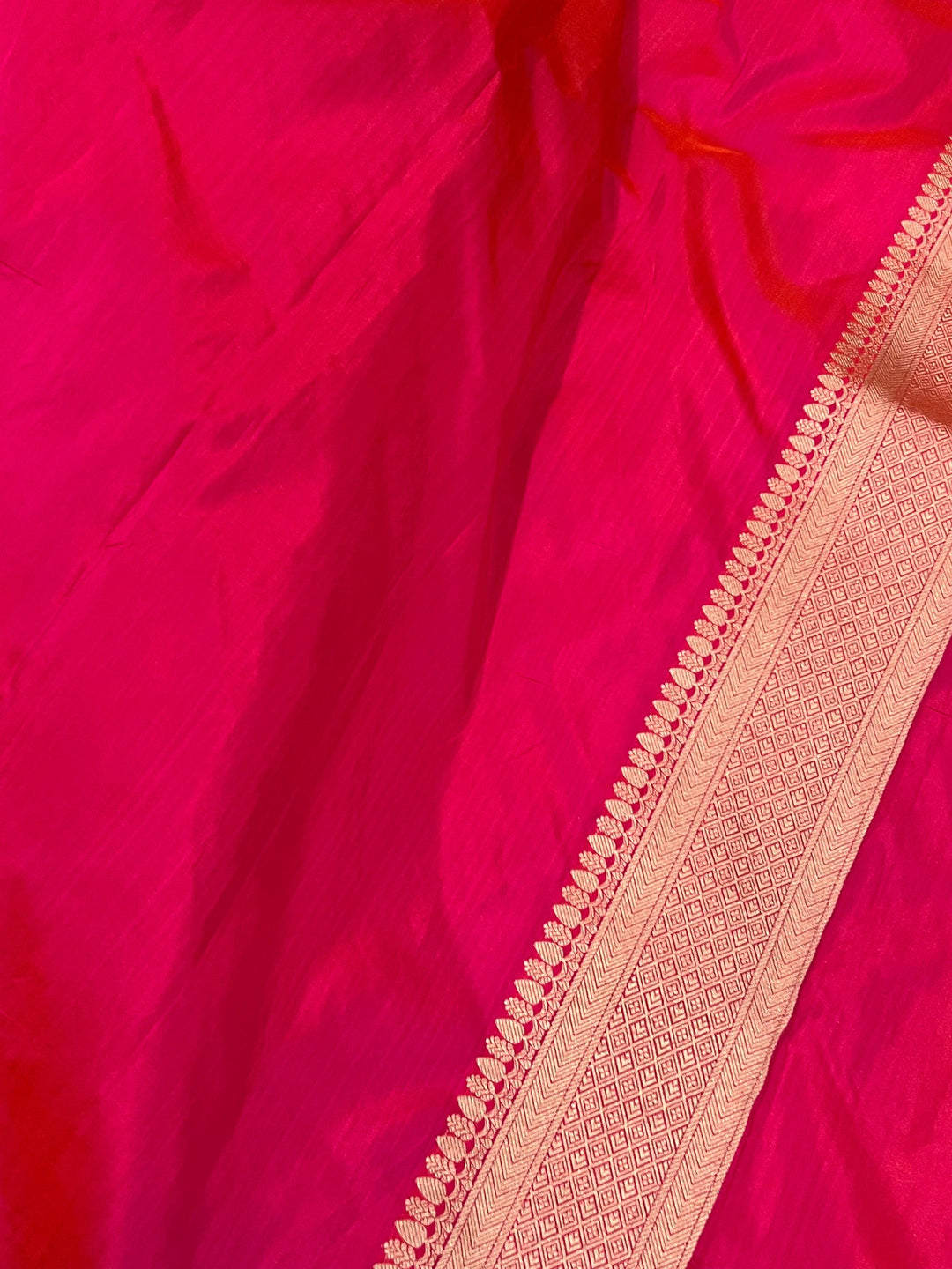 Orangish Pink Pure Banarasi Handloom Katan Silk Saree - Aura Benaras