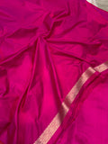 Rani Pink Pure Banarasi Handloom Katan Satin Silk Saree - Aura Benaras