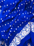 Navy Blue Pure Handwoven Khaddi Georgette Suit
