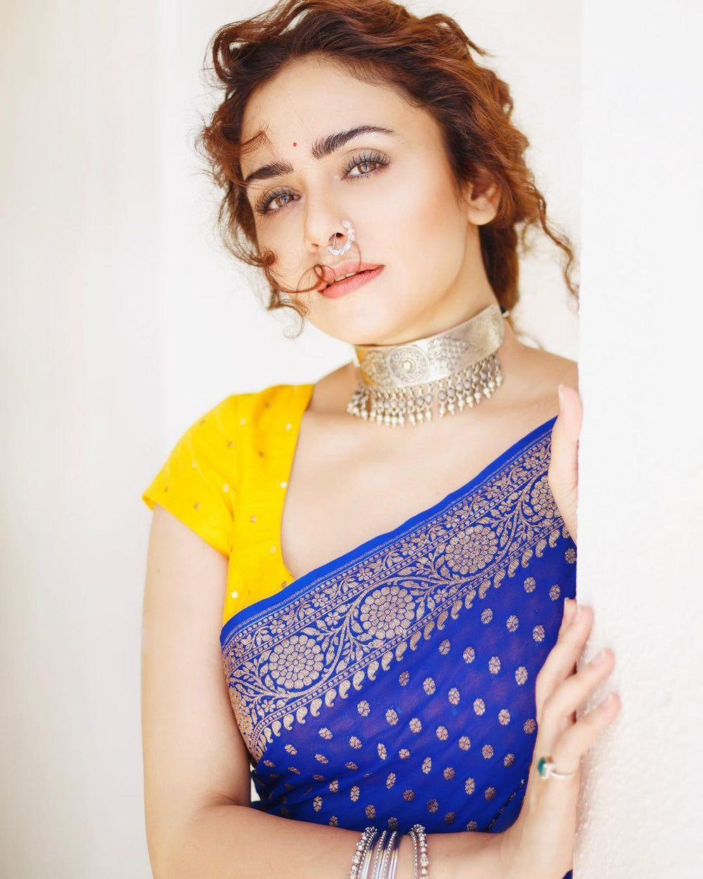 Royal Blue Pure Banarasi Khaddi Georgette Saree - Aura Benaras