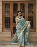 Pre Order :: Blue Banarasi Tissue Silk Saree