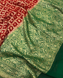 Red Khaddi Georgette Silk Banarasi Handloom Saree