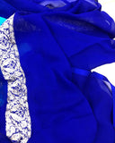 Sky Blue Banarasi Handloom Pure Khaddi Georgette Silk Saree - Aura Benaras