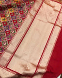 Red Ghatchola Banarasi Handloom Pure Katan Silk Saree - Aura Benaras