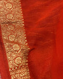 Royal Blue Broad Border Banarasi Handloom Pure Khaddi Georgette Silk Saree - Aura Benaras