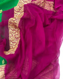 Banarasi Handloom Pure Georgette Silk Saree - Aura Benaras