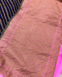 Blue Pure Banarasi Handloom Khaddi Georgette Silk Saree - Aura Benaras