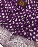 Purple Banarasi Khaddi Georgette Saree - Aura Benaras 