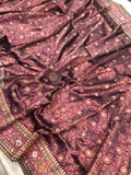 Purple Jamawar Tanchui Banarasi Handloom Katan Silk Saree - Aura Benaras