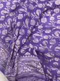 Lavender Khaddi Georgette Silk Banarasi Handloom Saree