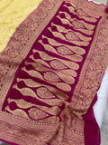 Cream Banarasi Handloom Pure Georgette Silk Saree - Aura Benaras