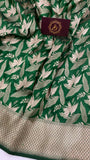 Green Pure Banarasi Handloom Katan Silk Saree - Aura BenarasGreen Pure Banarasi Handloom Katan Silk Saree - Aura Benaras